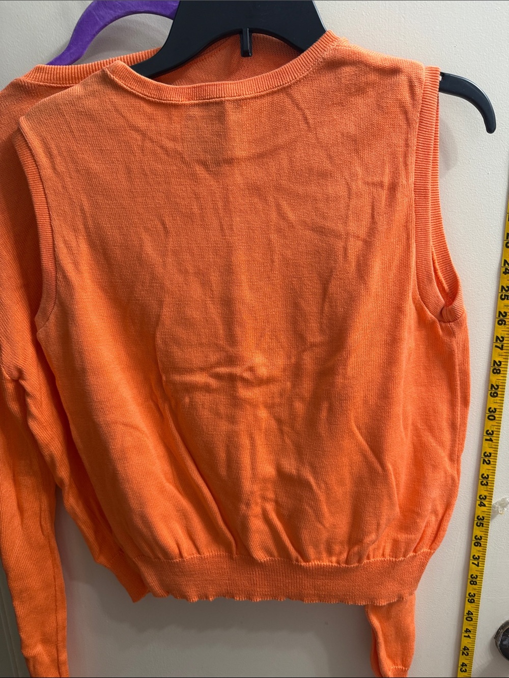 Cynthia Rowley Orange Knit Cardigan & Sleeveless Sweater Set - Picture 7 of 10